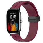 For Amazfit GTS 4 20mm Solid Color Magnetic Clasp Silicone Watch Band(Burgundy)
