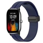 For Amazfit GTS 4 20mm Solid Color Magnetic Clasp Silicone Watch Band(Midnight Blue)