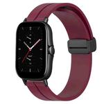 For Amazfit GTS 2E 20mm Solid Color Magnetic Clasp Silicone Watch Band(Burgundy)