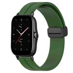 For Amazfit GTS 2E 20mm Solid Color Magnetic Clasp Silicone Watch Band(Army Green)