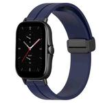 For Amazfit GTS 2E 20mm Solid Color Magnetic Clasp Silicone Watch Band(Midnight Blue)