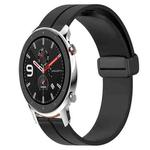 For Amazfit GTR 42mm 20mm Solid Color Magnetic Clasp Silicone Watch Band(Black)