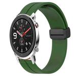 For Amazfit GTR 42mm 20mm Solid Color Magnetic Clasp Silicone Watch Band(Army Green)