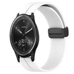 For Garmin Vivomove Sport 20mm Solid Color Magnetic Clasp Silicone Watch Band(White)