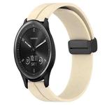 For Garmin Vivomove Sport 20mm Solid Color Magnetic Clasp Silicone Watch Band(Beige)