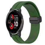 For Garmin Venu 2 Plus 20mm Solid Color Magnetic Clasp Silicone Watch Band(Army Green)