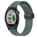 For Garmin Approach S40 20mm Solid Color Magnetic Clasp Silicone Watch Band(Olive Green)