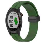For Garmin Approach S40 20mm Solid Color Magnetic Clasp Silicone Watch Band(Army Green)