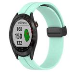 For Garmin Approach S40 20mm Solid Color Magnetic Clasp Silicone Watch Band(Teal)