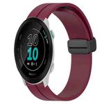 For Garmin Forerunner 158 20mm Solid Color Magnetic Clasp Silicone Watch Band(Wine Red)