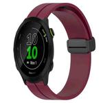 For Garmin Forerunner 55 20mm Solid Color Magnetic Clasp Silicone Watch Band(Wine Red)
