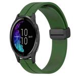 For Garmin Venu 20mm Solid Color Magnetic Clasp Silicone Watch Band(Army Green)