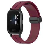For Garmin Venu SQ 20mm Solid Color Magnetic Clasp Silicone Watch Band(Wine Red)