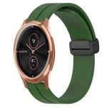 For Garminmove Luxe 20mm Solid Color Magnetic Clasp Silicone Watch Band(Army Green)