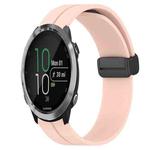 For Garmin Forerunner 645 Music 20mm Solid Color Magnetic Clasp Silicone Watch Band(Pink)