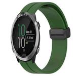 For Garmin Forerunner 645 Music 20mm Solid Color Magnetic Clasp Silicone Watch Band(Army Green)