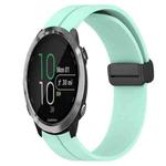 For Garmin Forerunner 645 Music 20mm Solid Color Magnetic Clasp Silicone Watch Band(Teal)