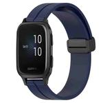 For Garmin Venu Sq 2 20mm Solid Color Magnetic Clasp Silicone Watch Band(Midnight Blue)