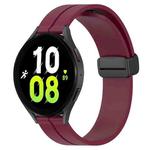 For Samsung Galaxy Watch 5 44mm 20mm Solid Color Magnetic Clasp Silicone Watch Band(Wine Red)