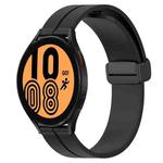 For Samsung Galaxy Watch4 44mm 20mm Solid Color Magnetic Clasp Silicone Watch Band(Black)