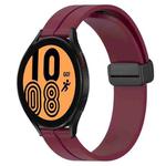 For Samsung Galaxy Watch4 44mm 20mm Solid Color Magnetic Clasp Silicone Watch Band(Wine Red)