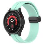 For Samsung Galaxy Watch4 44mm 20mm Solid Color Magnetic Clasp Silicone Watch Band(Teal)