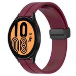 For Samsung Galaxy Watch4 40mm 20mm Solid Color Magnetic Clasp Silicone Watch Band(Wine Red)
