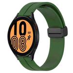For Samsung Galaxy Watch4 40mm 20mm Solid Color Magnetic Clasp Silicone Watch Band(Army Green)
