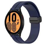 For Samsung Galaxy Watch4 40mm 20mm Solid Color Magnetic Clasp Silicone Watch Band(Midnight Blue)