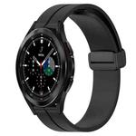 For Samsung  Galaxy Watch4 Classic 42mm 20mm Solid Color Magnetic Clasp Silicone Watch Band(Black)