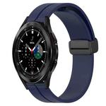 For Samsung  Galaxy Watch4 Classic 42mm 20mm Solid Color Magnetic Clasp Silicone Watch Band(Midnight Blue)