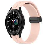 For Samsung  Galaxy Watch4 Classic 46mm 20mm Solid Color Magnetic Clasp Silicone Watch Band(Pink)