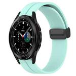 For Samsung  Galaxy Watch4 Classic 46mm 20mm Solid Color Magnetic Clasp Silicone Watch Band(Teal)