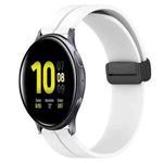 For Samsung Galaxy Watch Active2 40mm 20mm Solid Color Magnetic Clasp Silicone Watch Band(White)