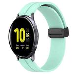 For Samsung Galaxy Watch Active2 40mm 20mm Solid Color Magnetic Clasp Silicone Watch Band(Teal)