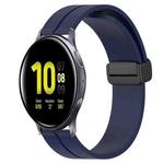 For Samsung Galaxy Watch Active2 40mm 20mm Solid Color Magnetic Clasp Silicone Watch Band(Midnight Blue)