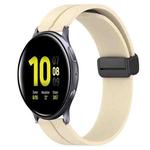 For Samsung Galaxy Watch Active2 44mm 20mm Solid Color Magnetic Clasp Silicone Watch Band(Beige)
