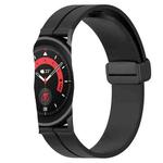 For Samsung Galaxy Watch 42mm 20mm Solid Color Magnetic Clasp Silicone Watch Band(Black)