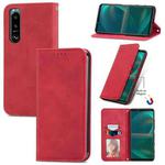 For Sony Xperia 5 IV Retro Skin Feel Magnetic Leather Phone Case(Red)