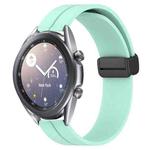 For Samsung Galaxy Watch3 45mm 22mm Solid Color Magnetic Clasp Silicone Watch Band(Teal)