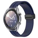 For Samsung Galaxy Watch3 45mm 22mm Solid Color Magnetic Clasp Silicone Watch Band(Midnight Blue)