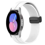 For Samsung Galaxy Watch 46mm 22mm Solid Color Magnetic Clasp Silicone Watch Band(White)