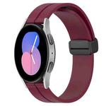 For Samsung Galaxy Watch 46mm 22mm Solid Color Magnetic Clasp Silicone Watch Band(Wine Red)