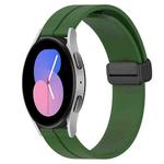For Samsung Galaxy Watch 46mm 22mm Solid Color Magnetic Clasp Silicone Watch Band(Army Green)