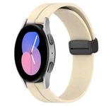 For Samsung Galaxy Watch 46mm 22mm Solid Color Magnetic Clasp Silicone Watch Band(Beige)