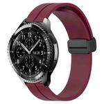For Samsung Gear S3 Classic 22mm Solid Color Magnetic Clasp Silicone Watch Band(Wine Red)