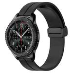 For Samsung Gear S3 Frontier 22mm Solid Color Magnetic Clasp Silicone Watch Band(Black)