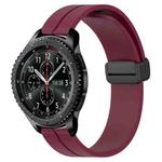 For Samsung Gear S3 Frontier 22mm Solid Color Magnetic Clasp Silicone Watch Band(Wine Red)