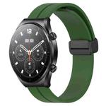 For Xiaomi MI Watch S1 22mm Solid Color Magnetic Clasp Silicone Watch Band(Army Green)
