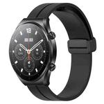 For Xiaomi MI Watch S1 Pro 22mm Solid Color Magnetic Clasp Silicone Watch Band(Black)